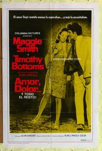 7d559 LOVE & PAIN Spanish/U.S. 1sh '72 Maggie Smith, Timothy Bottoms!