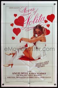 7d563 LOVES OF LOLITA video 1sh '84 sexy Angel West, sugar & spice never tasted so nice!