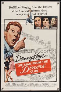 7d582 MAN FROM THE DINERS' CLUB 1sh '63 Danny Kaye, funniest picture since money went out of style!