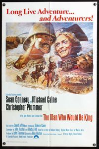 7d591 MAN WHO WOULD BE KING int'l 1sh '75 artwork of Sean Connery & Michael Caine by Tom Jung!