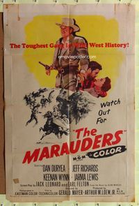 7d600 MARAUDERS 1sh '55 Dan Duryea and the toughest gang in Wild West history!