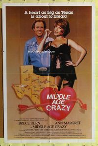 7d622 MIDDLE AGE CRAZY int'l 1sh '80 Bruce Dern, sexy Ann-Margret in lingerie w/rose in mouth!