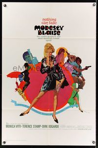 7d636 MODESTY BLAISE 1sh '66 Bob Peak art of sexiest female secret agent Monica Vitti!