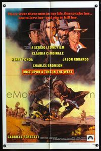 7d706 ONCE UPON A TIME IN THE WEST 1sh '68 Sergio Leone, art of Claudia Cardinale & Henry Fonda!