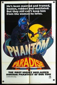 7d737 PHANTOM OF THE PARADISE revised 1sh '74 Brian De Palma, he sold his soul for rock & roll!