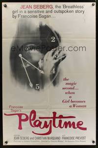 7d742 PLAYTIME 1sh '63 sexy Jean Seberg in the magic second when a girl becomes a woman!