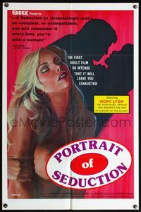 7d749 PORTRAIT OF SEDUCTION 1sh '76 sexy art of Vicky Lyon, intense sex movie!