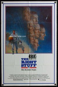 7d776 RIGHT STUFF 1sh '83 great Tom Jung montage art of the first NASA astronauts!