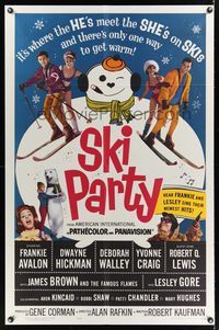 7d838 SKI PARTY 1sh '65 Frankie Avalon, Dwayne Hickman, where the he's meet the she's on skis!