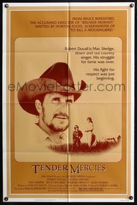 7d900 TENDER MERCIES 1sh '83 Bruce Beresford, great close-up portrait of Best Actor Robert Duvall!