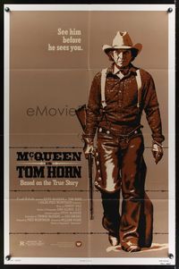 7d918 TOM HORN 1sh '80 they couldn't bring enough men to bring Steve McQueen down!