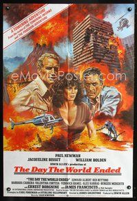 7d968 WHEN TIME RAN OUT English 1sh '80 art of Newman, Holden & Bisset, The Day the World Ended!