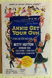 7e029 ANNIE GET YOUR GUN 1sh R56 Betty Hutton as the greatest sharpshooter, Howard Keel!