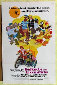 7e061 BEDKNOBS & BROOMSTICKS 1sh R79 Walt Disney, Angela Lansbury, great cartoon art!