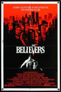 7e064 BELIEVERS 1sh '87 Martin Sheen, Robert Loggia, nothing can stop them, cool image of skyline!