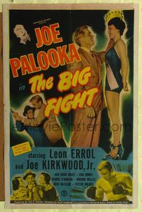 7e072 BIG FIGHT 1sh '49 Joe Palooka, Leon Errol, Joe Kirkwood Jr., boxing!