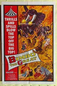 7e074 BIMBO THE GREAT 1sh '61 Rivalen der Manege, German circus, action-packed big top artwork!