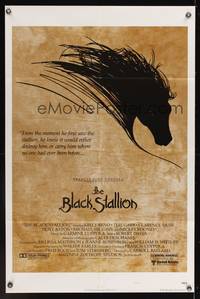 7e079 BLACK STALLION style A 1sh '79 Carroll Ballard, great horse artwork!
