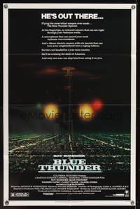7e091 BLUE THUNDER 1sh '83 Roy Scheider, Warren Oates, cool helicopter over city image!