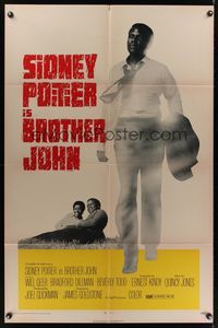7e121 BROTHER JOHN 1sh '71 great image of angelic Sidney Poitier, Beverly Todd!