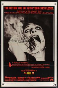 7e127 BUG 1sh '75 wild horror image of screaming girl on phone with flaming insect!