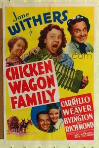 7e146 CHICKEN WAGON FAMILY 1sh '39 Jane Withers, Leo Carrillo & Marjorie Weaver!