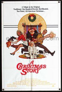 7e152 CHRISTMAS STORY 1sh '83 best classic X-mas movie, great art by Robert Tanenbaum!