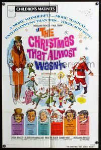 7e153 CHRISTMAS THAT ALMOST WASN'T 1sh R72 Rossano Brazzi, Italian holiday fantasy musical!