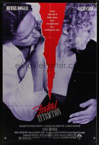 7e248 FATAL ATTRACTION 1sh '87 Michael Douglas, Glenn Close, a terrifying love story!