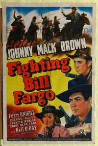 7e252 FIGHTING BILL FARGO 1sh '41 Johnny Mack Brown, Fuzzy Knight, Jeanne Kelly!