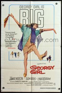 7e287 GEORGY GIRL 1sh '66 Lynn Redgrave, James Mason, Alan Bates, Charlotte Rampling!
