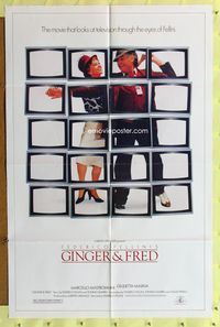 7e291 GINGER & FRED 1sh '86 Federico Fellini's Ginger e Fred, Marcello Mastroianni
