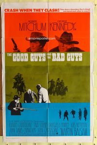 7e298 GOOD GUYS & THE BAD GUYS 1sh '69 Robert Mitchum, George Kennedy, sexy Tina Louise!