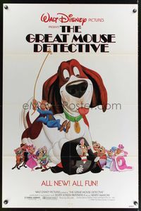 7e305 GREAT MOUSE DETECTIVE 1sh '86 Walt Disney's crime-fighting Sherlock Holmes rodent cartoon!