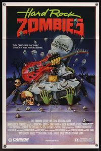 7e327 HARD ROCK ZOMBIES 1sh '84 wild artwork, they came from the grave to rock n' rave & misbehave
