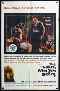 7e339 HELEN MORGAN STORY 1sh '57 Paul Newman loves pianist Ann Blyth, her songs, and her sins!