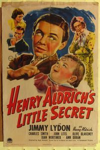 7e345 HENRY ALDRICH'S LITTLE SECRET style A 1sh '44 art of Jimmy Lydon, Charles Smith, cute baby!