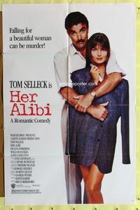 7e346 HER ALIBI style B 1sh '88 Beresford directed, Tom Selleck & beautiful Paulina Porizkova!