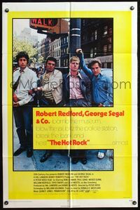 7e373 HOT ROCK 1sh '72 Robert Redford, George Segal, cool cast portrait on the street!