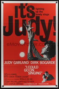 7e392 I COULD GO ON SINGING 1sh '63 artwork of Judy Garland performing with Dirk Bogarde!