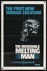 7e413 INCREDIBLE MELTING MAN 1sh '77 AIP, gruesome image of the first new horror creature!