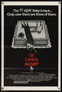 7e431 IT LIVES AGAIN cake style 1sh '78 directed by Larry Cohen, now there are three of them!