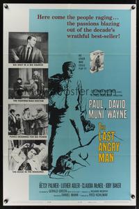 7e481 LAST ANGRY MAN 1sh '59 Paul Muni is a dedicated doctor from the slums exploited by TV!