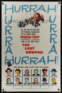 7e486 LAST HURRAH 1sh '58 John Ford, art of Spencer Tracy, portraits of 12 top cast members!