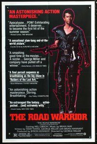 7e521 MAD MAX 2: THE ROAD WARRIOR style B 1sh '81 Mel Gibson returns as Mad Max!