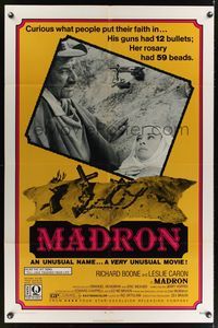7e525 MADRON 1sh '70 tough guy cowboy Richard Boone & pretty nun Leslie Caron!