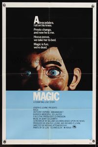 7e527 MAGIC 1sh '78 Richard Attenborough, ventriloquist Anthony Hopkins, creepy dummy image!