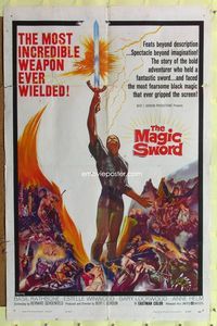 7e528 MAGIC SWORD 1sh '61 Basil Rathbone wields the most incredible weapon ever!