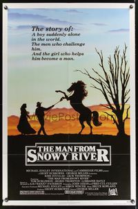 7e537 MAN FROM SNOWY RIVER 1sh '82 Tom Burlinson, Sigrid Thornton, Kirk Douglas in a dual role!