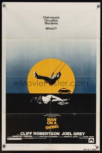 7e542 MAN ON A SWING 1sh '74 Cliff Robertson, Frank Perry, clairvoyant, occultist, murderer!